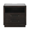 Nightstands Bedroom Engineered Wood Modern Charcoal Set of 2