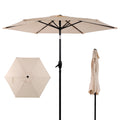 7.5 FT Patio Umbrella, Outdoor Market Yard Umbrella, Sun Shade Umbrella with Push Button Tilt and Crank Mechanism for Garden, Deck, Pool and Backyard, Not Include Umbrella Base, Beige