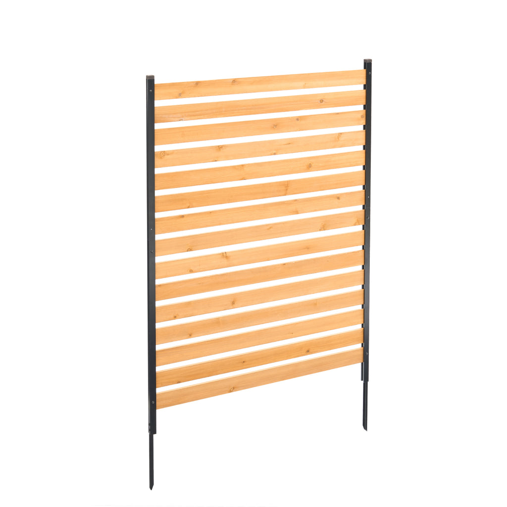 Wood Privacy Fence 1 Panel Slatted Air Conditioner Fence 39' W x 61' L