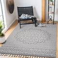 LOOM & LUXE Collection 8X10 Gray/White /Medallion Indoor/Outdoor Area Rug