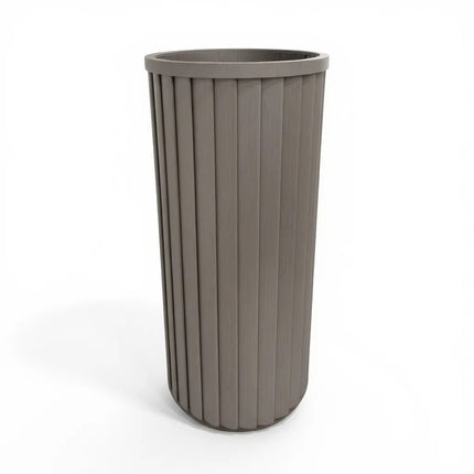 Round Strata Column Planter XL - Grey Brown