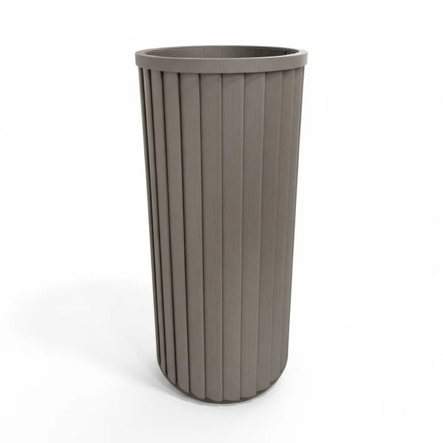 Round Strata Column Planter XL - Grey Brown
