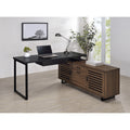 Rodger Black and Walnut L-Shape Office Computer Desk