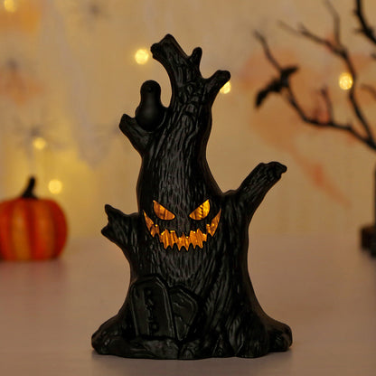 Halloween Pumpkin Lamp Ghost Stump Decoration