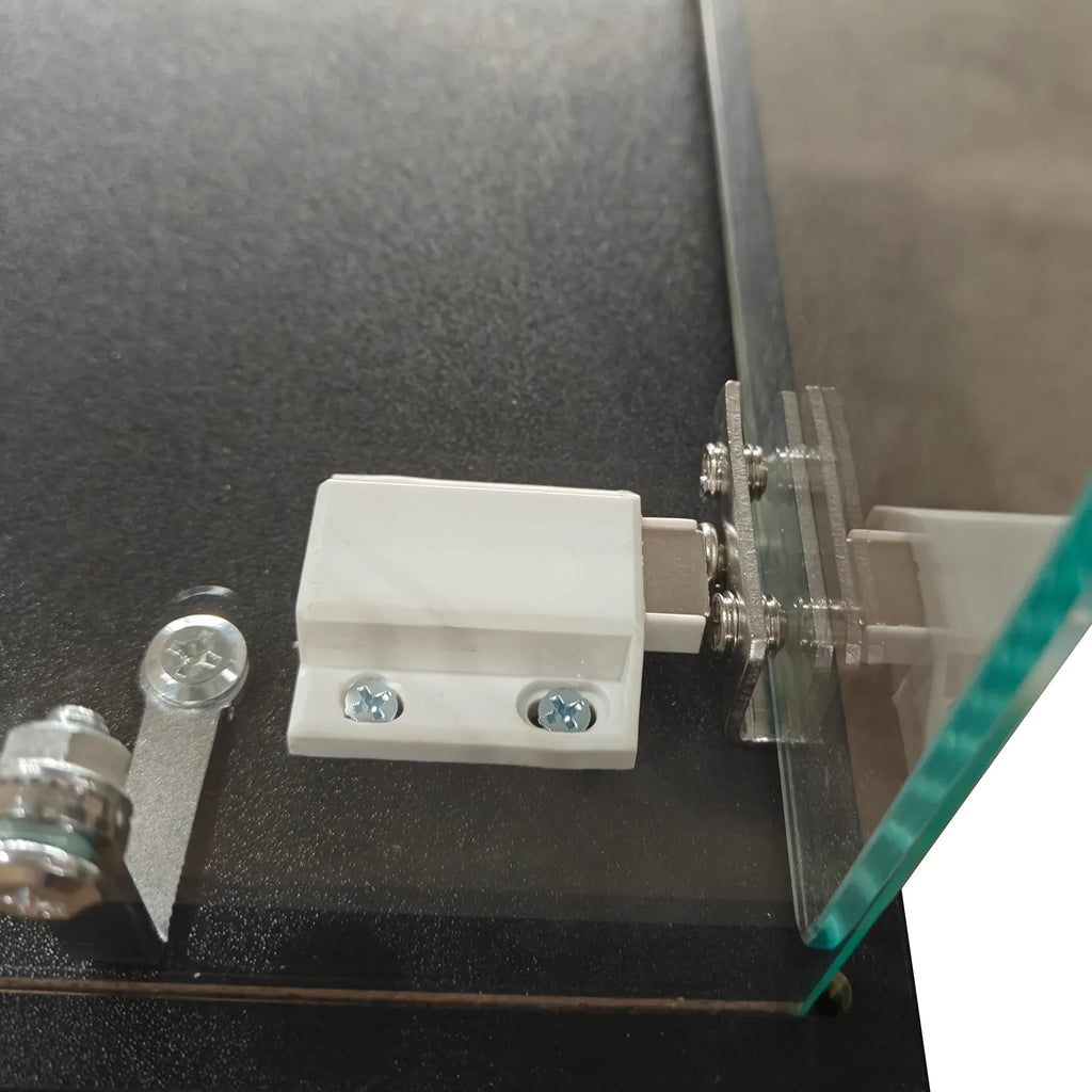 Modern Glass Display Cabinet with Drawer , Quick-assembly Antique Cabinet with LED lights, Tempered Glass Bookshelf, 1-Door Storage Case with 4 Shelves for Living Room and Bedroom, black - Eloy Royal