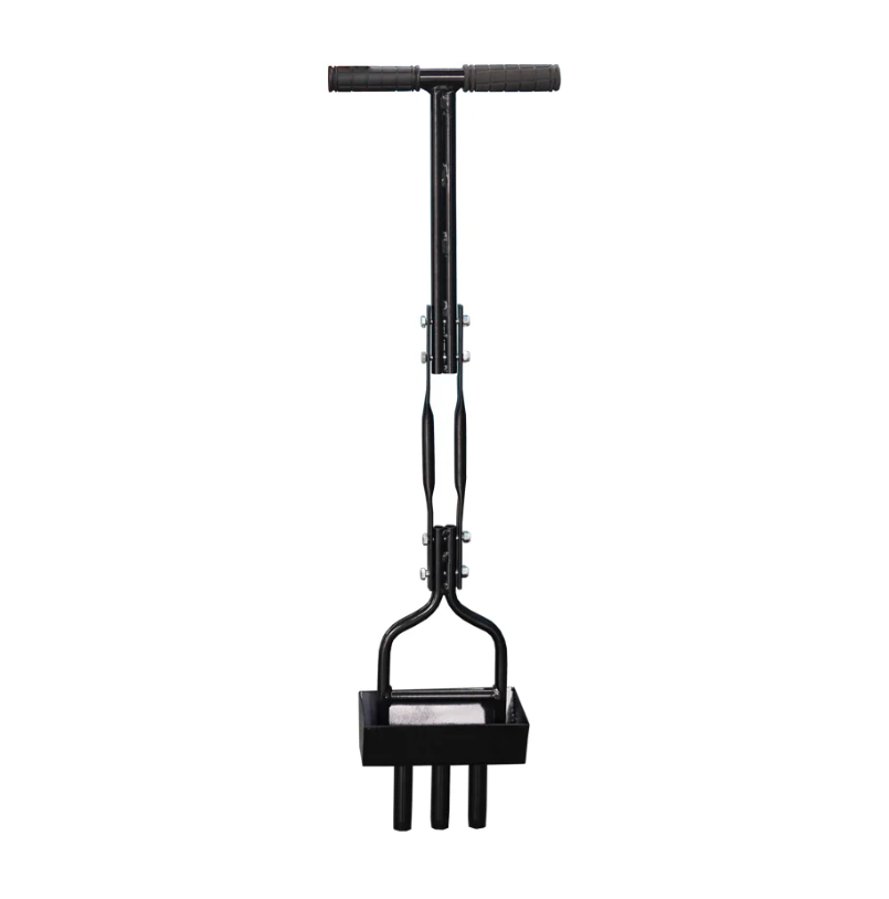 Manual Lawn Aerator with Tray & 3 Hollow Slots Manual Soil Corer Collector Lawn