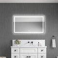 48 x 28 Inch LED Bathroom Mirror with Front and Backlight, Wall Mounted Vanity Mirror with Aluminum Frame, Anti-Fog, Memory, 3 Colors, Stepless Dimmable