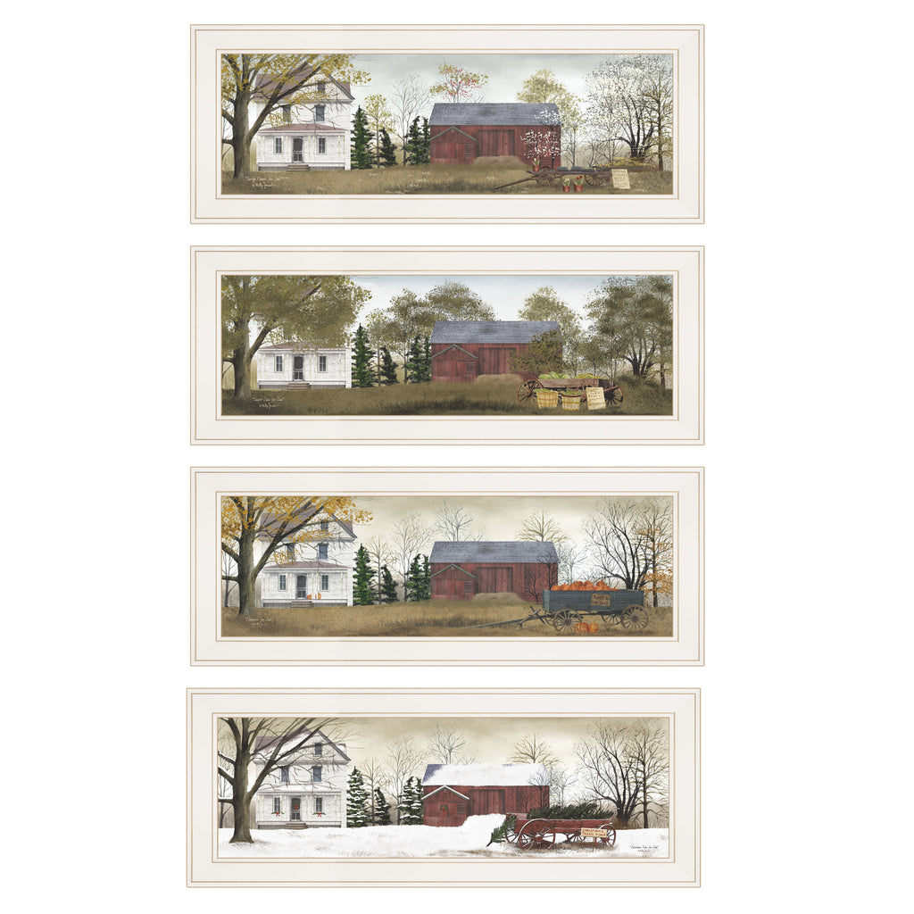 'Season's Collection' 4-Piece Vignette by Billy Jacobs, White Frame