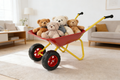 Children's metal trolley, Load-bearing capacity: 33LBS,children's heavy vehicle, metal structure two-wheeled trolley, steel pallet, can be used in gardens, loading leaves, soil, sand, etc. (red)