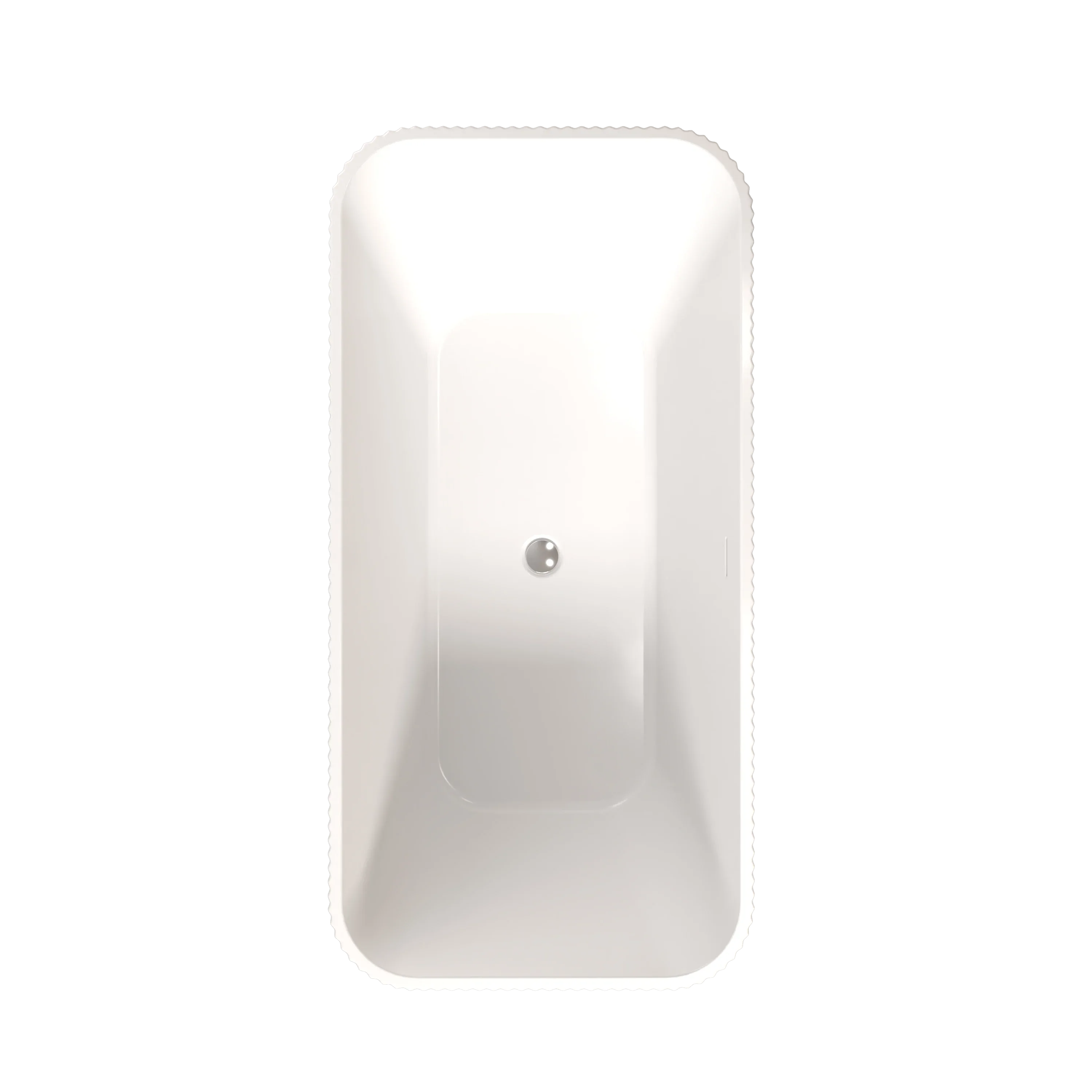 59'Rectangle Linear Acrylic Freestanding Bathtub Stand Alone Soaker Tub, Glossy White Acrylic, POP-UP Chrome Drain, cUPC Certified, - Eloy Royal