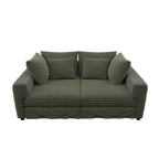 102.4 'Plush Corduroy 4-Seat Sofa,Modern Comfy Upholstered Sofa Cloud Couch,Deep Seat Couches with Soft Pillows and Movable Ottoman,Convertible Sofa Lounge Chair,for Living Room,Apartment,Office,Green - Eloy Royal