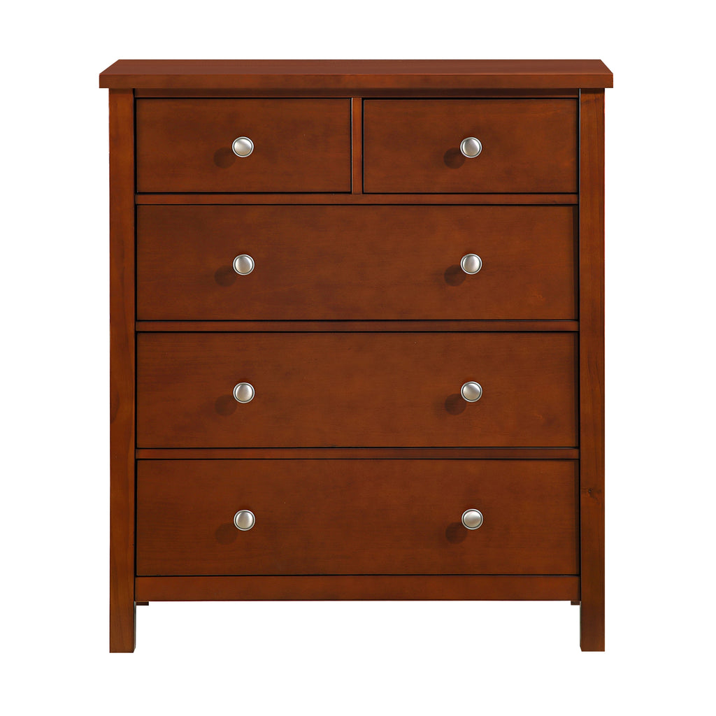 Chest 5-Drawer Youth Engineered Wood Dark cherry