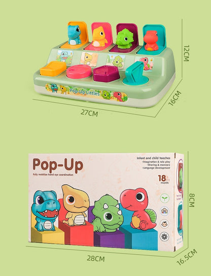 Children's Peekaboo Early Childhood Education Press Exercise Finger Puzzle Dinosaur Storage Box Toy