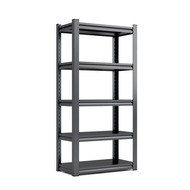 Industrial Heavy-Duty 5 Tier Metal Garage Shelving Unit, 2000LBS Capacity, Adjustable Storage Rack, Black, 31.5'W x 15.7'D x 63'H