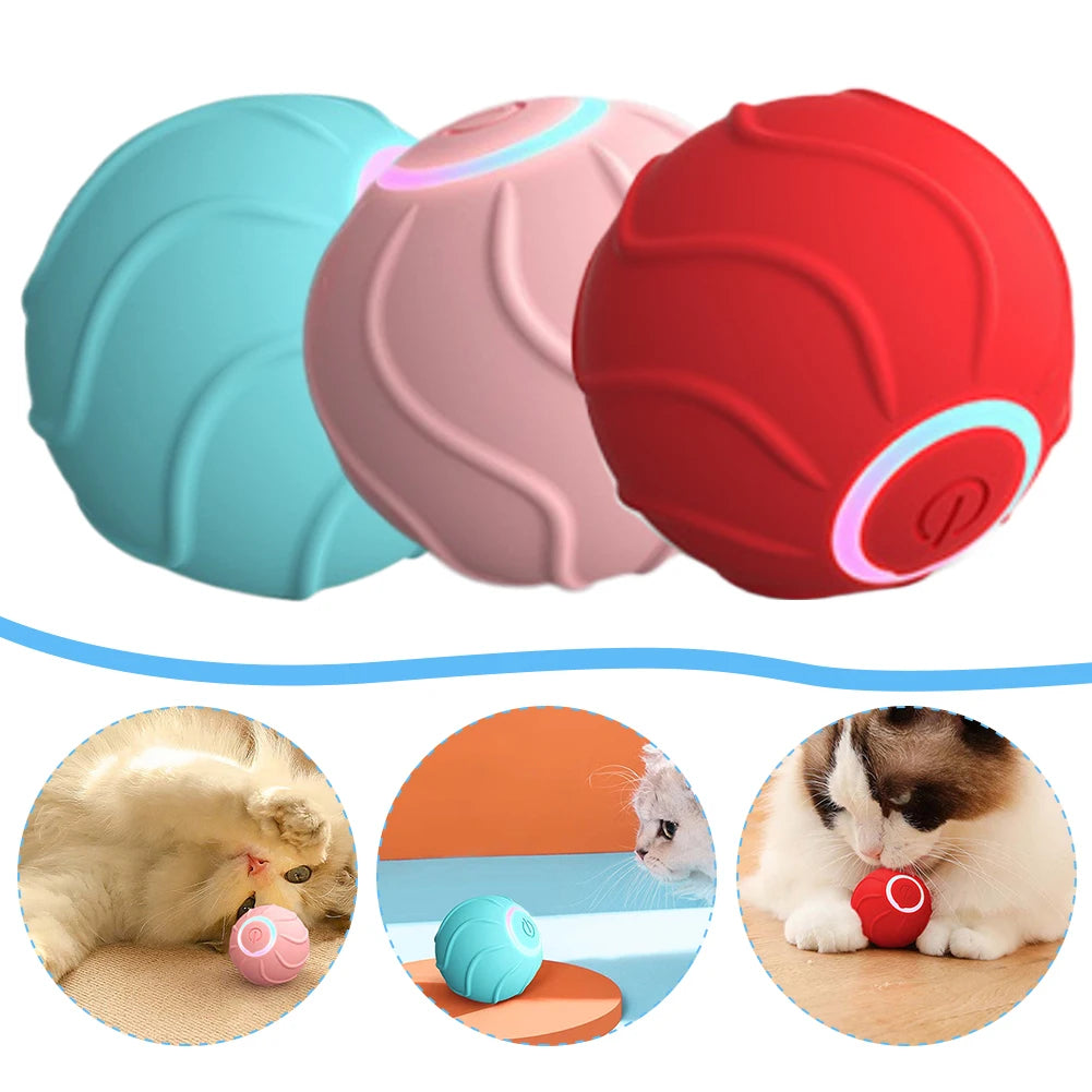 Smart Cat Toys Rolling Ball Pet Cat Owner Interactive Pets Toys Automatic Bouncing Ball USB Self Hi Teasing Kittens Jumping Ball - Eloy Royal