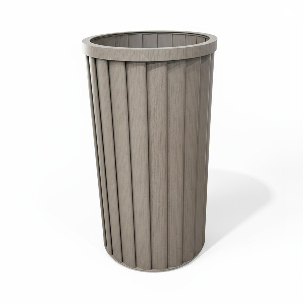 Round Strata Column Planter LG - Grey Brown