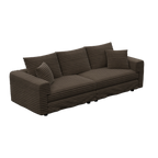 82.7 'Plush Corduroy 3-Seat Sofa,Modern Comfy Upholstered Sofa Cloud Couch,Deep Seat Couches with Soft Pillows and 1 Ottomans,Convertible Sofa Lounge Chair,Camel - Eloy Royal