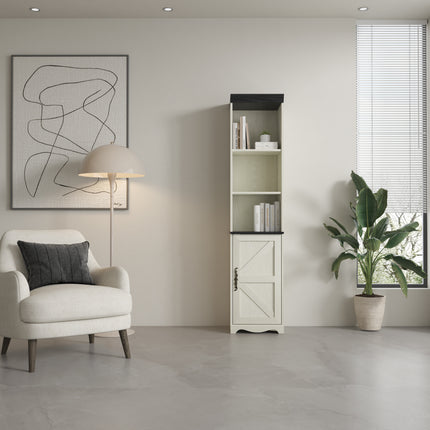 70.86'(180cm) Tall Free Combination Wood Storage Cabinet, Free-Standing Cube Cabinet with 5 Shelves, Living room Bookcase, Bedroom Display Cabinet Bookshelf, DIY Combination To Two Or More PCS Set WHI