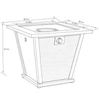 28' Propane Gas Fire Pit Table, 50000 BTU Square Steel Fire Pit for Outside Patio Deck Garden Courtyard -Brown - Eloy Royal