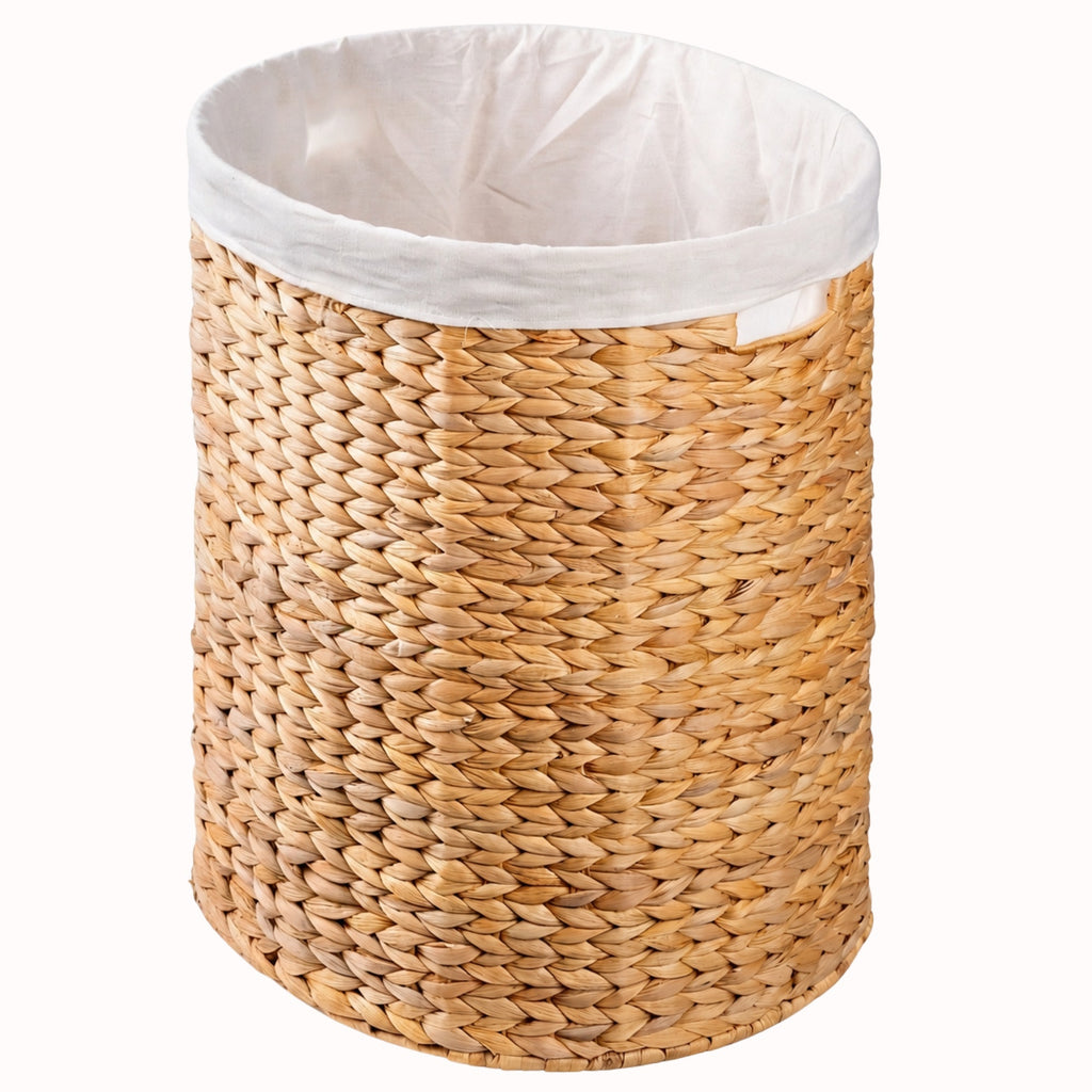 Ludmila Water Hyacinth Woven Full Oval Laundry Hamper - 17.7' x 15' x 21.7' - Natural Brown