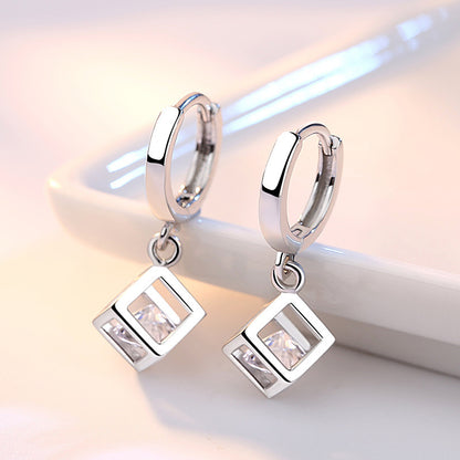 Women's Fashion Cube Love Window Cube Sugar Earrings