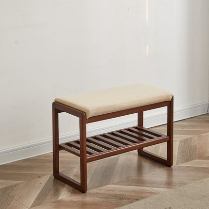 Solid Wood Shoe Bench with Beech Wood with High Rebound Sponge Cushion