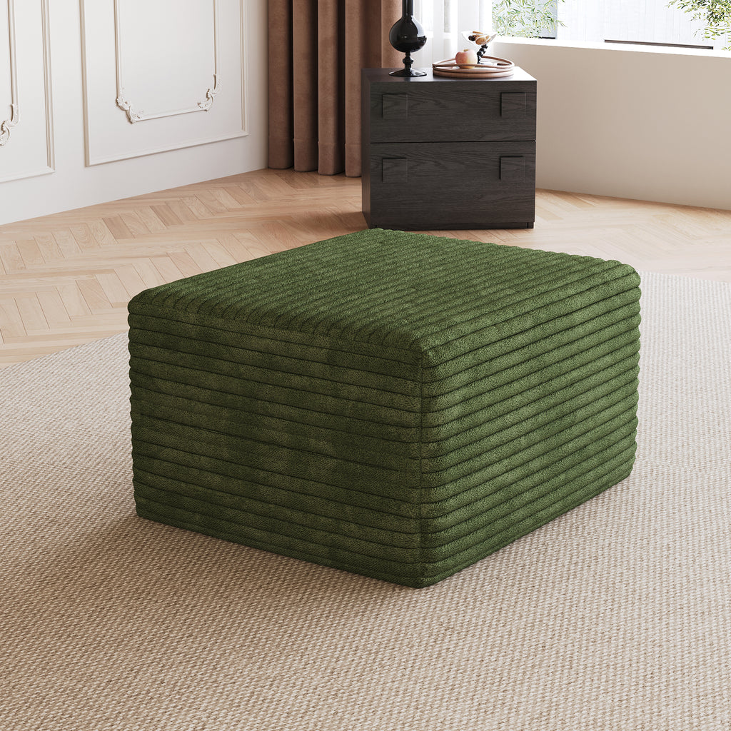 Sofa ottoman ,No Assembly Required,Green(Plush Corduroy Fabric)