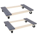 2 Pack Heavy Duty Moving Dolly Set, Grey Non-Slip Carpet Surface with 4 PP Swivel Casters Each, 2000 LBS Total Load Capacity Per Pair Multi-Purpose Furniture Transport Cart