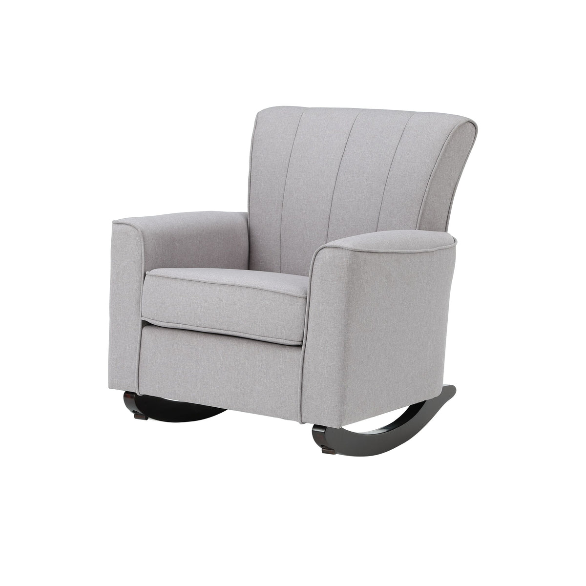 Denzell Gray Linen Rocking Chair