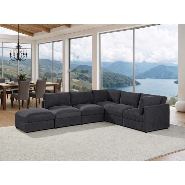 Corduroy Reversible Modular Sectional