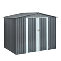 Metal Storage Shed with Double Doors, Heavy-Duty Galvanized Steel Outdoor Garden Shed for Tools, Lawn Equipment, and Yard Storage (72.8'Hx68.9'Dx87.8'W)