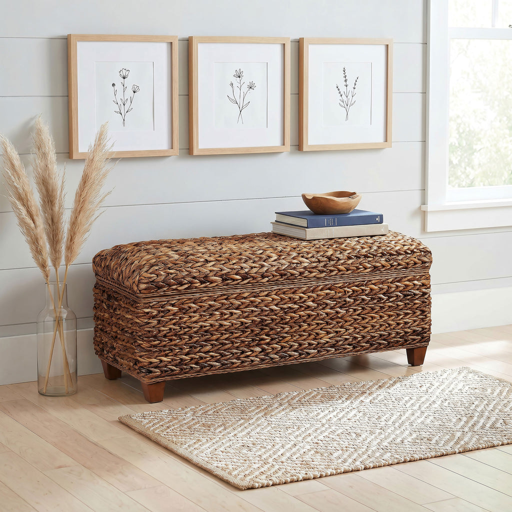 Amber Woven Banana Leaf Storage Trunk