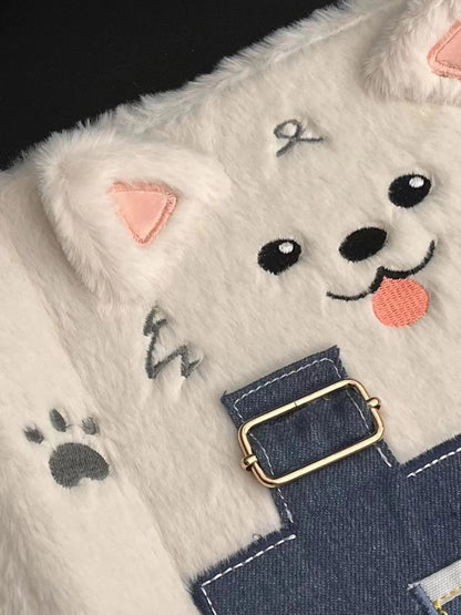 Cute Denim Plush Samoyed Puppy Album - Eloy Royal