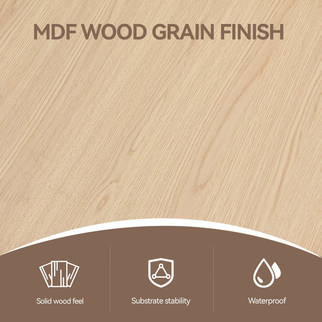 37Inch Round Dining Table, Small Round Kitchen Table With Silver Metal Legs, Suitable For 2 To 4 People, Modern Dining Room Table, Burlywood. - Eloy Royal