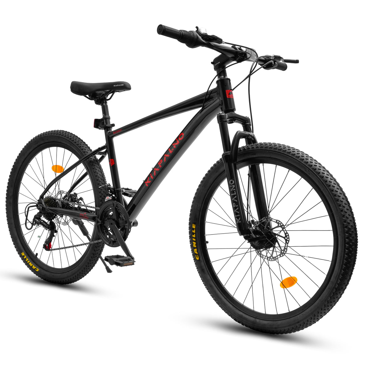 A26472B ECARPAT 21 Speed Mountain Bike, 24/26 Inch Adult Mountain Bicycle with Front Suspension, Steel Frame, Disc Brake, Off-Road MTB for Men Women Teenagers, Commuter & Trail Riding Bike