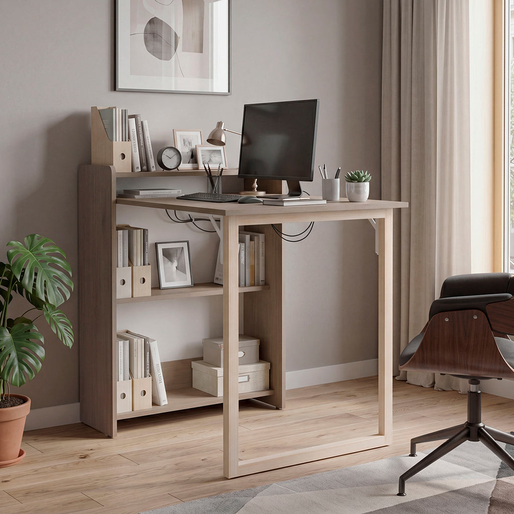 Denver Foldable Desk for Small Spaces, Compact Retractable Workstation
