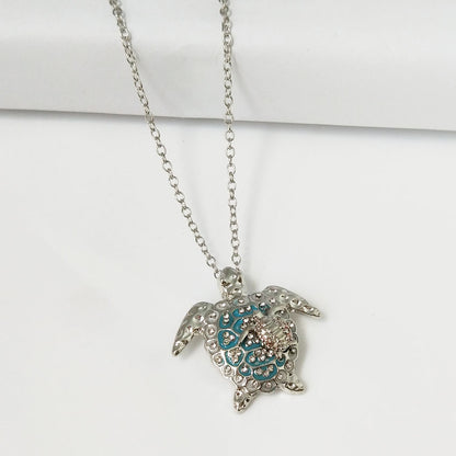 New Fashion Accessories One Big And One Small Turtle Pendant Necklace For Women Cute Animal Necklace Party Gift Jewelry