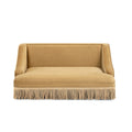 Duchess 33' Medium Princess Pet Bed Sofa with Fringe Skirt in Gold Yellow Performance Velvet