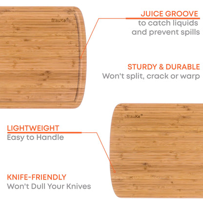 Extra Large Wood Cutting Board 18x12 inch - Butcher Block with Juice Groove, Serving Tray - Wooden Chopping Board for Kitchen - Eloy Royal