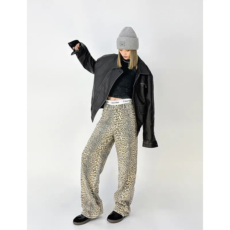 Leopard Print Wide Leg Pants For Women - Eloy Royal