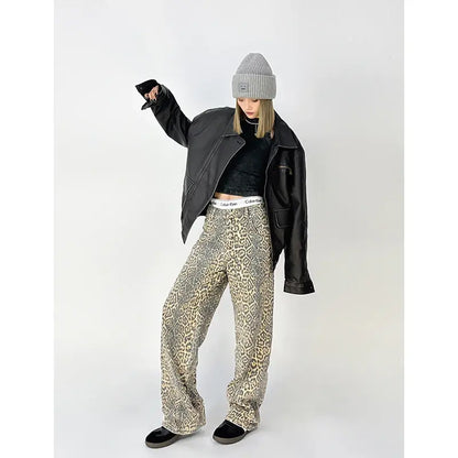 Leopard Print Wide Leg Pants For Women - Eloy Royal