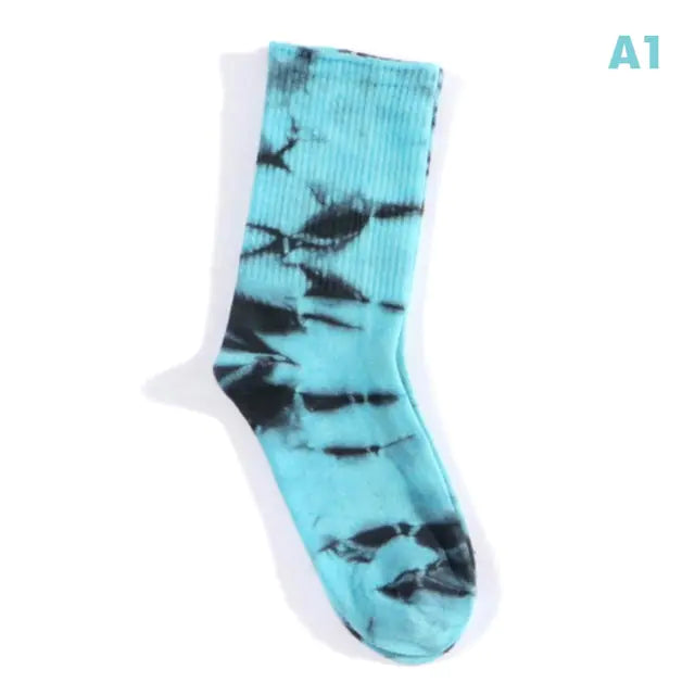 Women Tie-dye Middle Tube Socks - Eloy Royal