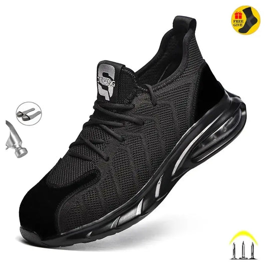 Air Cushion Men Work Safety Shoes Anti-smashing Steel Toe Cap Working Boots Construction Indestructible Sneakers Male Footwear - Eloy Royal