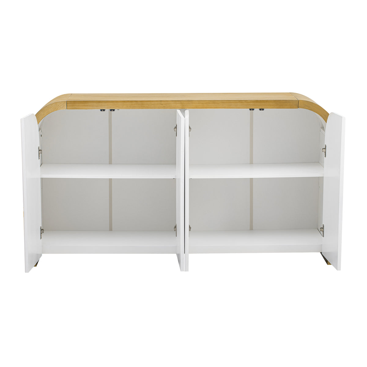 U-STYLE four door curved corner design wavy door panel cabinet with adjustable shelves