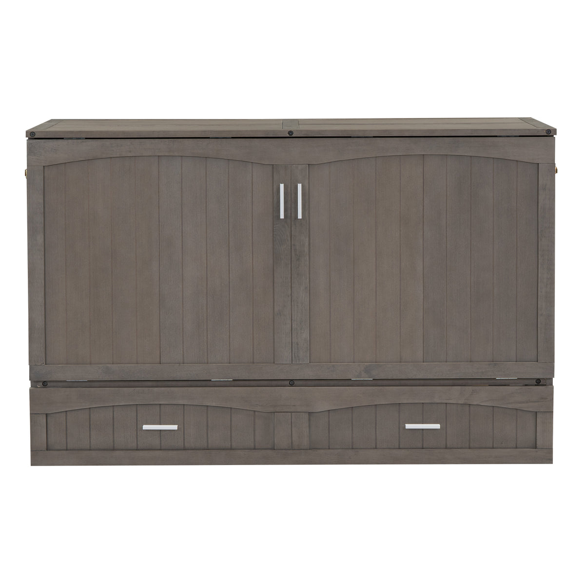 Queen Size Murphy Bed with Built-In Charging Station  Antique Grey