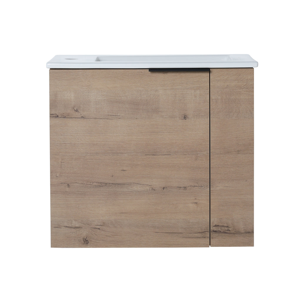 Idris Floating Bathroom Vanity with Sink, Imitation Oak, 22 in
