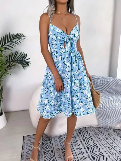 Printed Plunge Sleeve Cami Dress - Eloy Royal