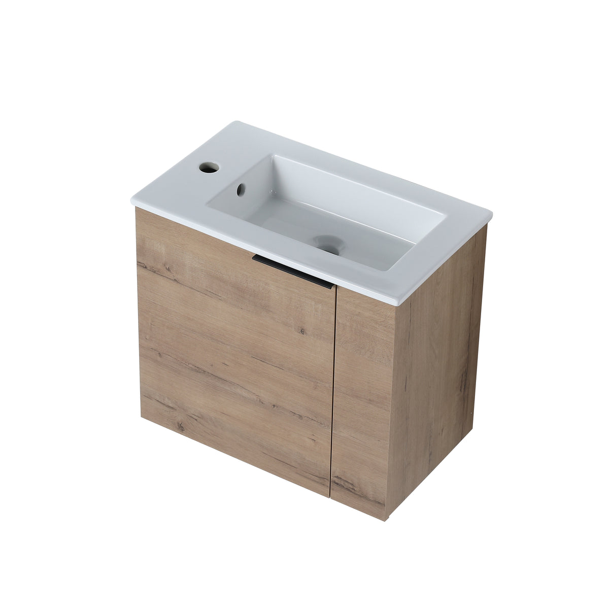 Idris Floating Bathroom Vanity with Sink, Imitation Oak, 22 in