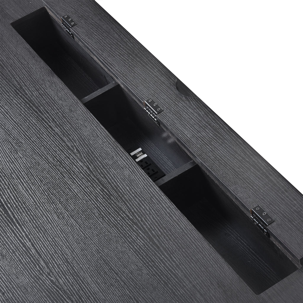Sheridan Metal-Trim Executive Desk, Black and Gold, 70 in