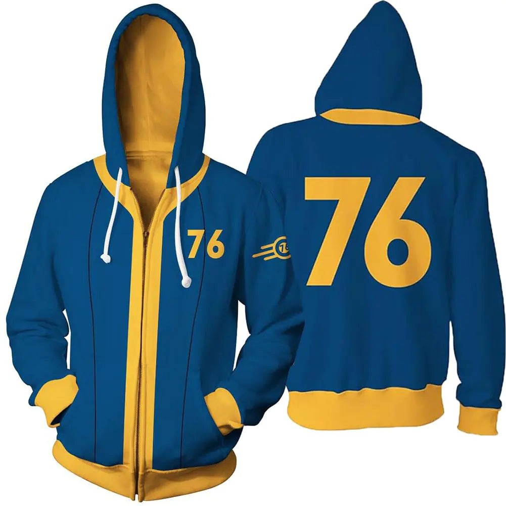 Vault 33 Pullover Sweatshirt Lucy Zip-up Hoodie 3D Print Zip Up Unisex Novelty Hoodie(06S)